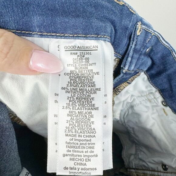 GOOD AMERICAN | Good Waist Dark Denim Blue434 Skinny Jeans Women’s Size 0/25 - Picture 11 of 11